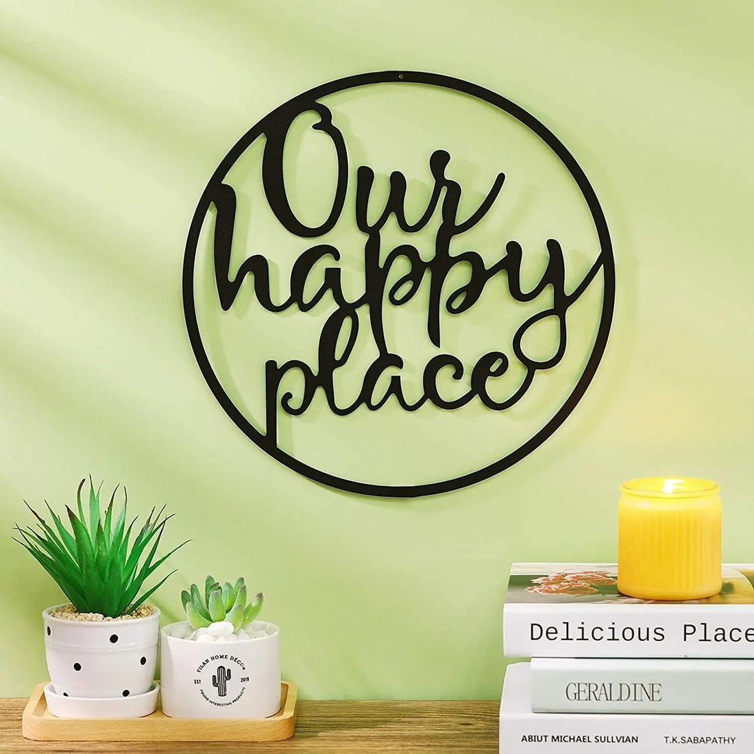 Art Outdoor Plaque Wall Decoration &quot;Our Happy Place&quot;