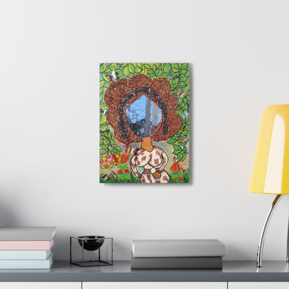 Canvas Gallery Wraps Lady Walking in The Forest 3D Mix Media Art Print