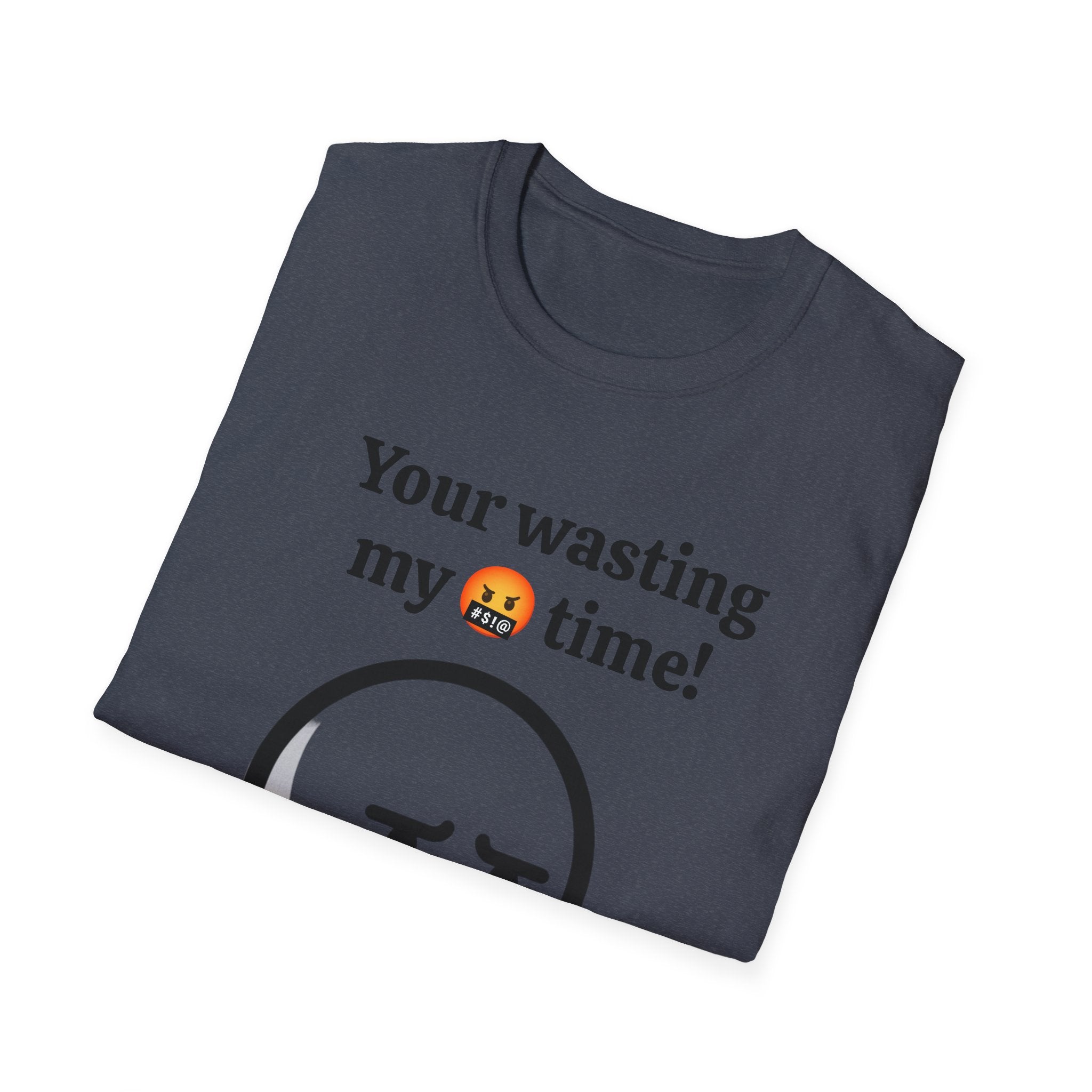 Funny Wasting My Freaking Time Unisex Softstyle T-Shirt, Humorous Casual Tee, Unisex Cotton Shirt, Anxious Character Watch Graphic Tee,