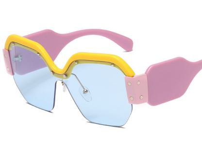 Large frame sunglasses connected piece sunglasses