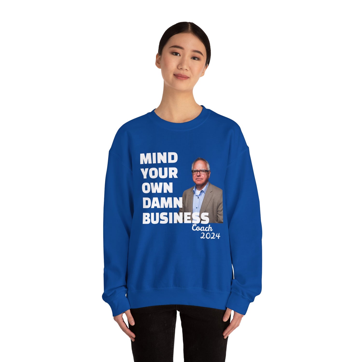 Graphic Sweatshirt with Tim Walz and Kamala Harris Quotes