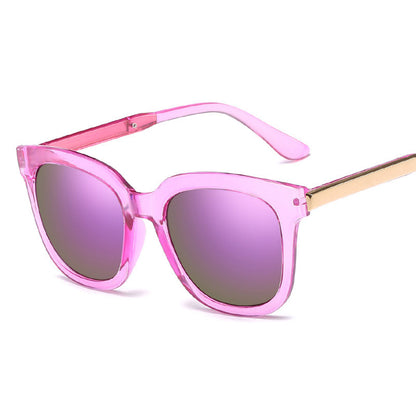 Retro ladies sunglasses color film reflective sunglasses