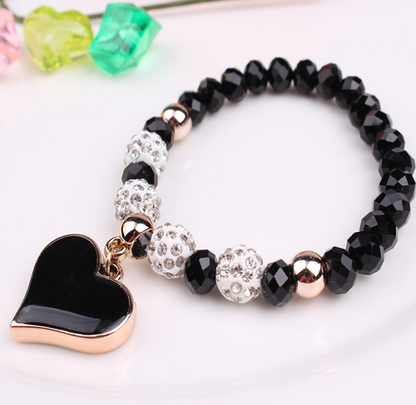 Elastic Crystal  Bracelet &amp; Bangle Heart Bracelets