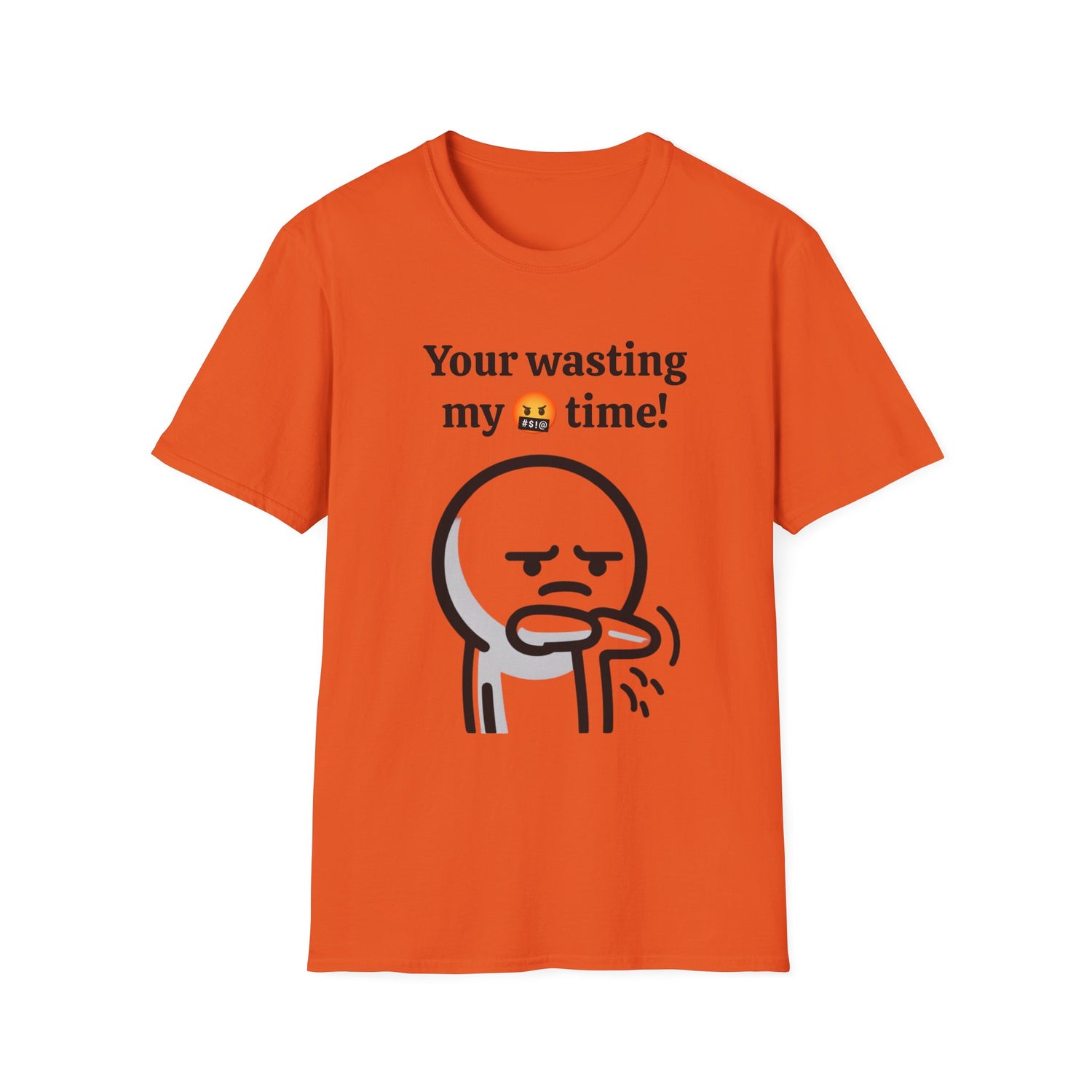 Funny Wasting My Freaking Time Unisex Softstyle T-Shirt, Humorous Casual Tee, Unisex Cotton Shirt, Anxious Character Watch Graphic Tee,