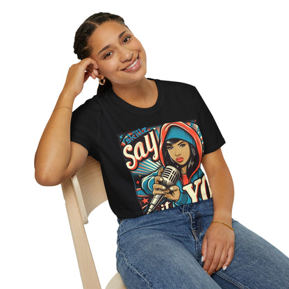 Say it Yo Microphone Female Softstyle T-Shirt