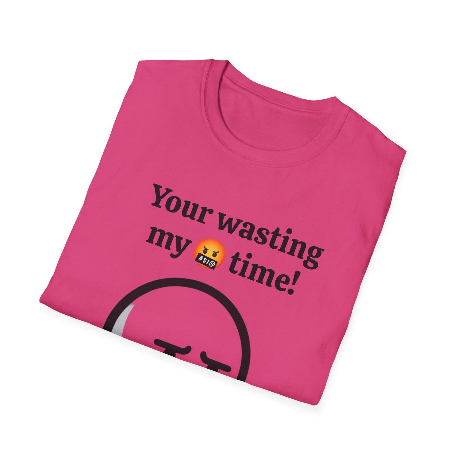 Funny Wasting My Freaking Time Unisex Softstyle T-Shirt, Humorous Casual Tee, Unisex Cotton Shirt, Anxious Character Watch Graphic Tee,