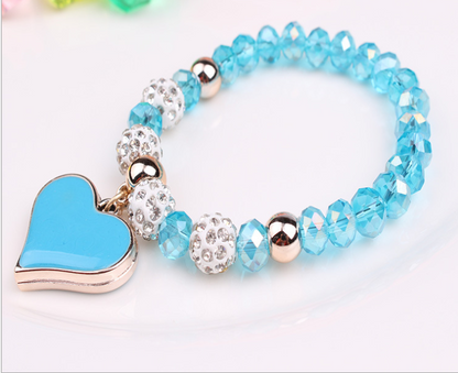 Elastic Crystal  Bracelet &amp; Bangle Heart Bracelets