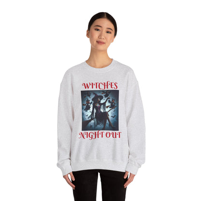 Witches Nightout Unisex Sweatshirt, Halloween Crewneck Jumper, Spooky Witches Night Out Shirt, Witchy Clothing, Girls Night Out Apparel