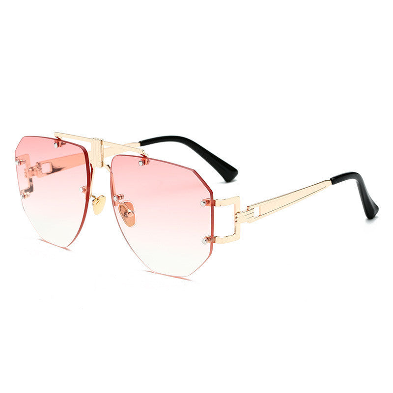 Metal frameless sunglasses women sunglasses