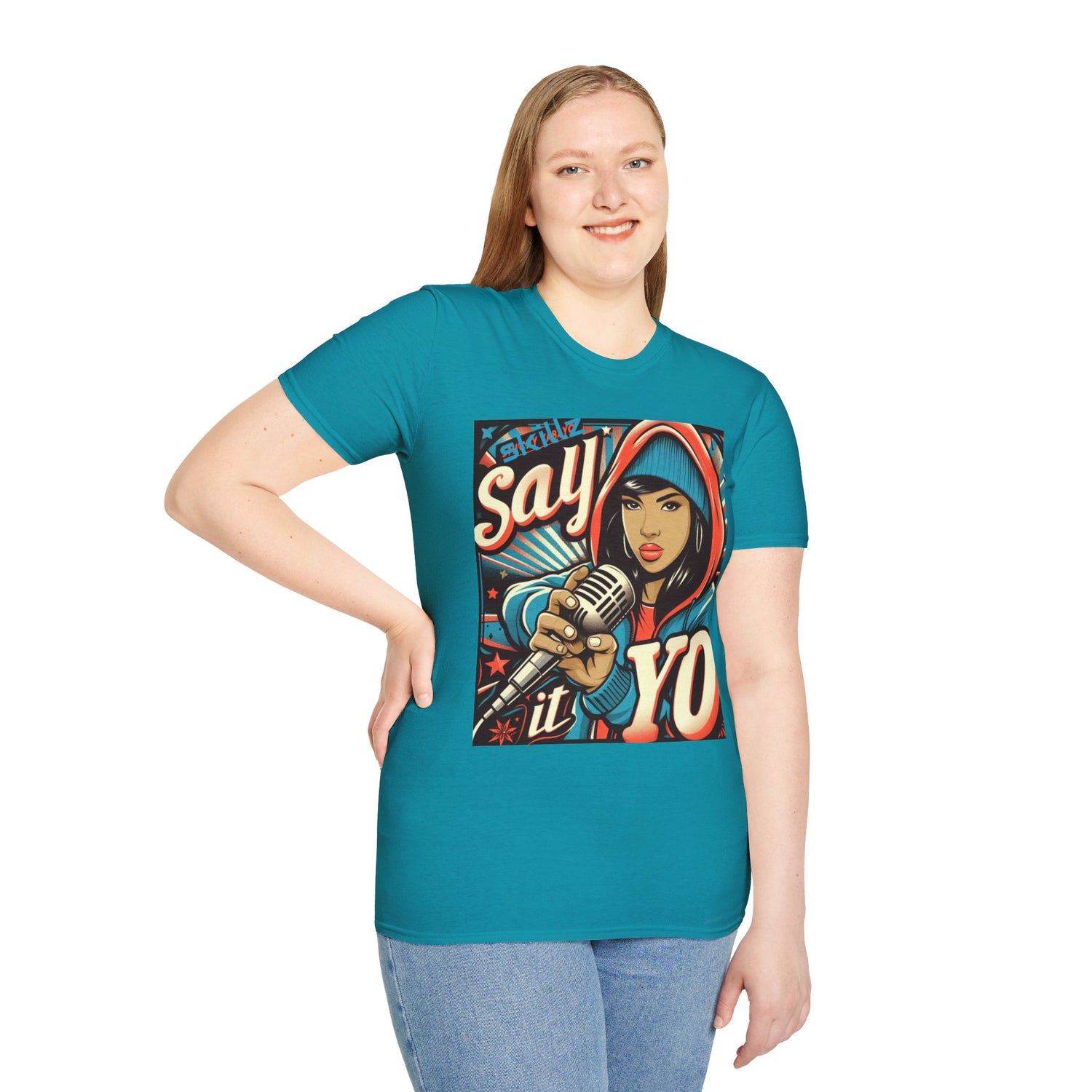 Say it Yo Microphone Female Softstyle T-Shirt