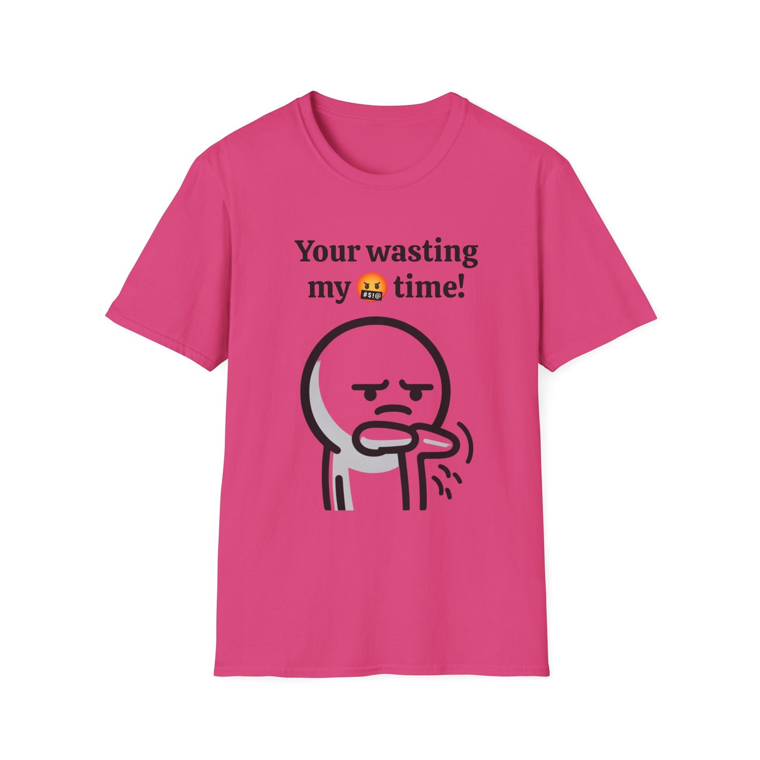 Funny Wasting My Freaking Time Unisex Softstyle T-Shirt, Humorous Casual Tee, Unisex Cotton Shirt, Anxious Character Watch Graphic Tee,