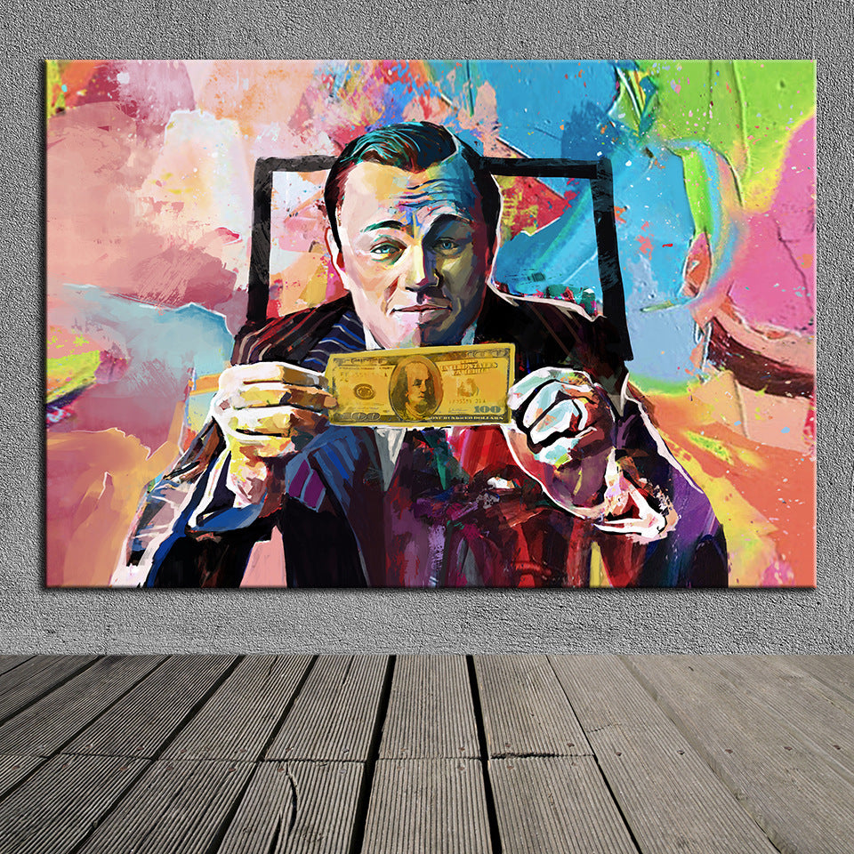 Wolf of Wall Street Abstract poster wall art canvas