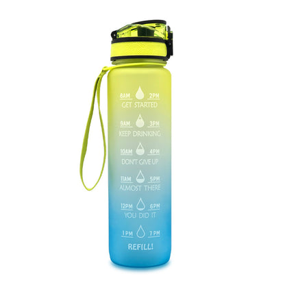 1L Tritan Water Bottle With Time Marker Bounce Cover Motivational Water Bottle