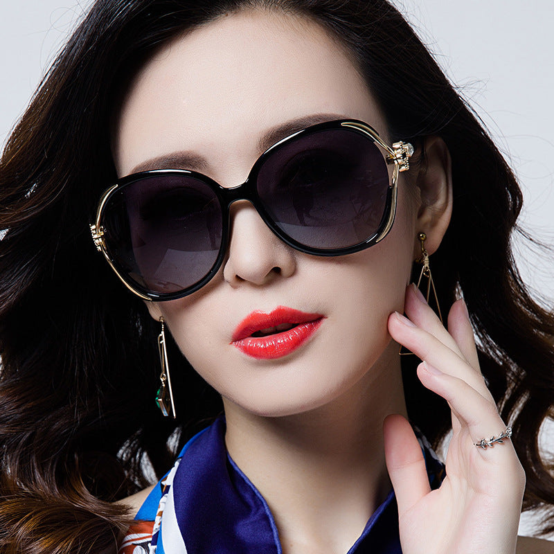 Ladies Sunglasses European and American Flower Sunglasses