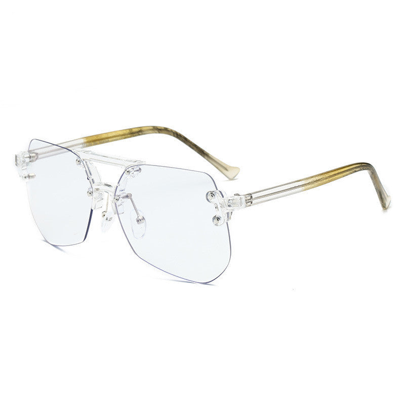 Men Anti-blue Glasses Rimless Flat Glasses