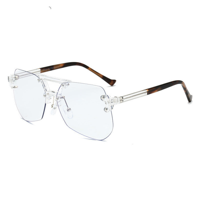 Men Anti-blue Glasses Rimless Flat Glasses