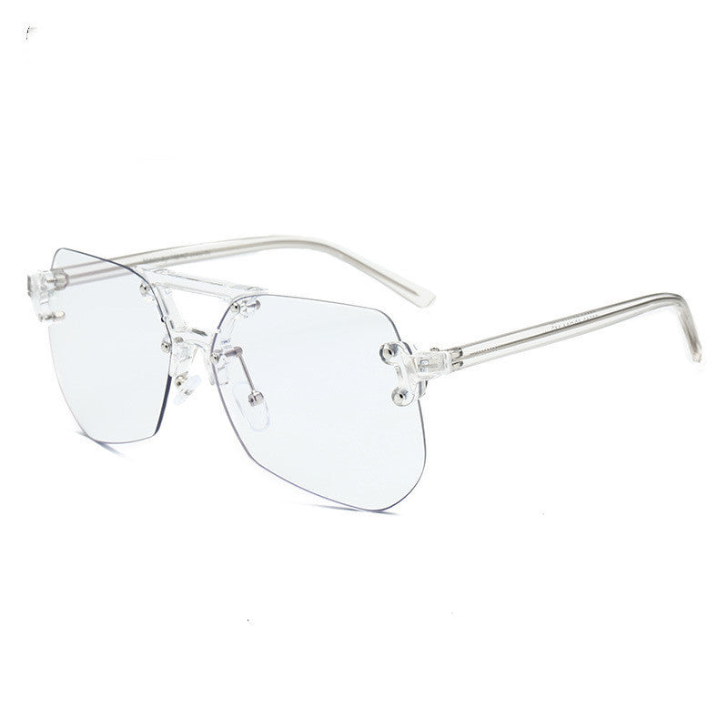 Men Anti-blue Glasses Rimless Flat Glasses