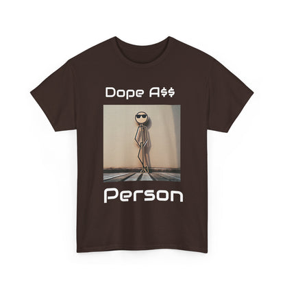 Cool Dude Unisex Heavy Cotton Tee, Stick Figure Man T-Shirt, Funny Hipster Graphic Shirt, Men&