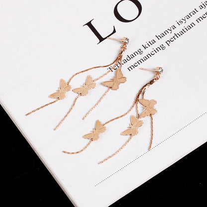 Butterfly tassel earrings