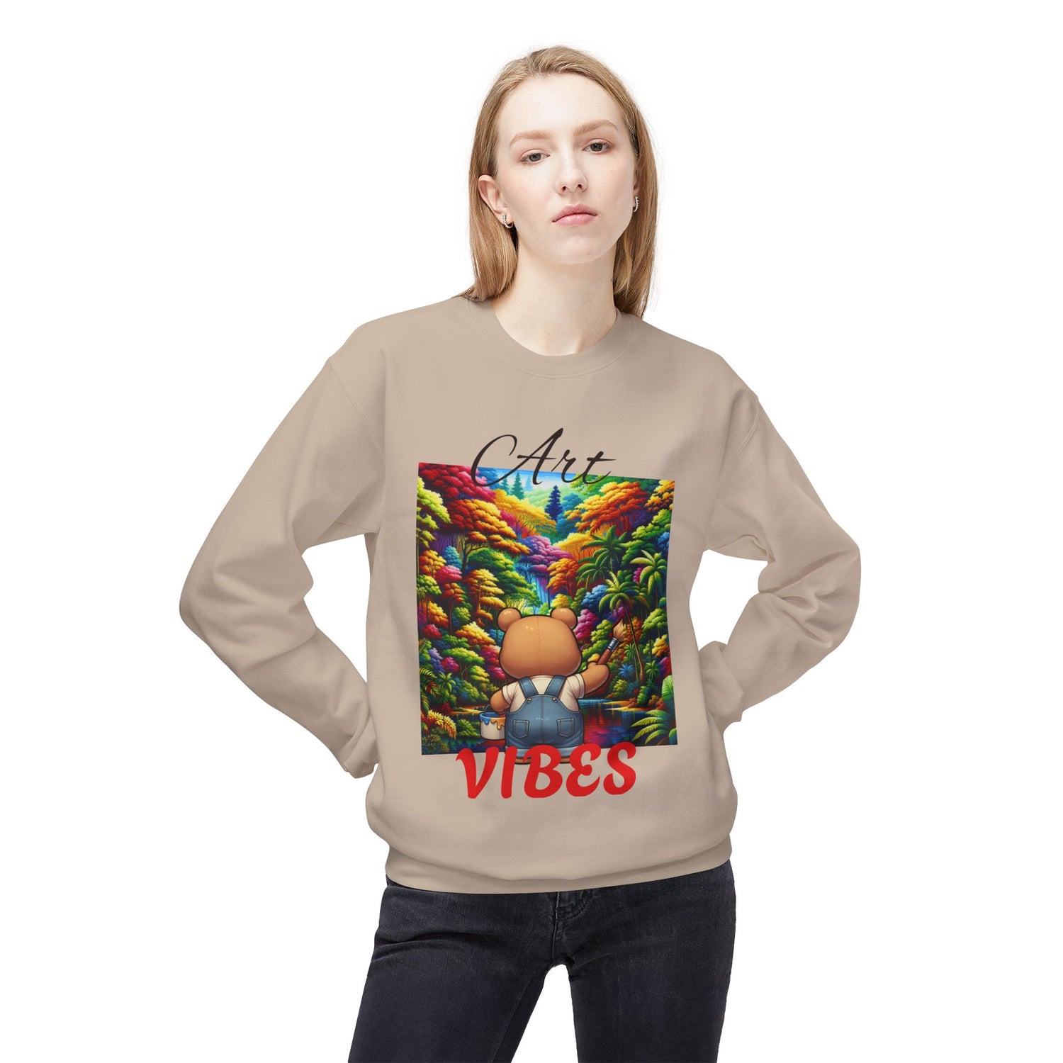 Art Vibes Jungle Teddy Bear Sweatshirt