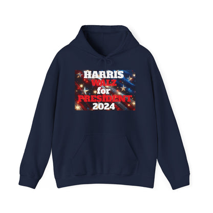 Spangled Harris and Walz President Unisex Heavy Blend™ Hooded Sweatshirt