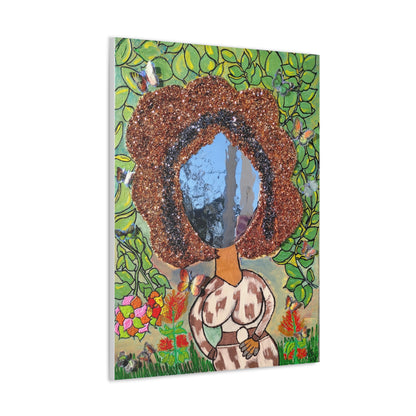 Canvas Gallery Wraps Lady Walking in The Forest 3D Mix Media Art Print