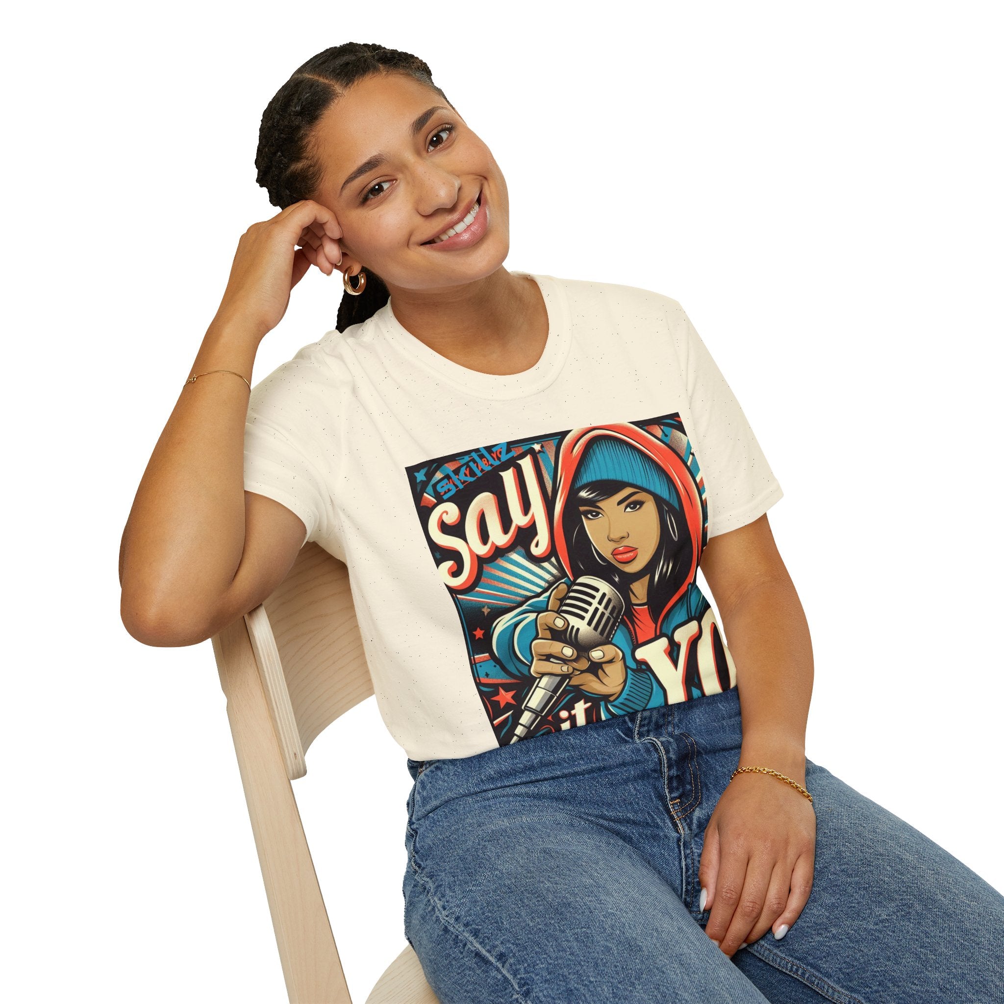 Say it Yo Microphone Female Softstyle T-Shirt