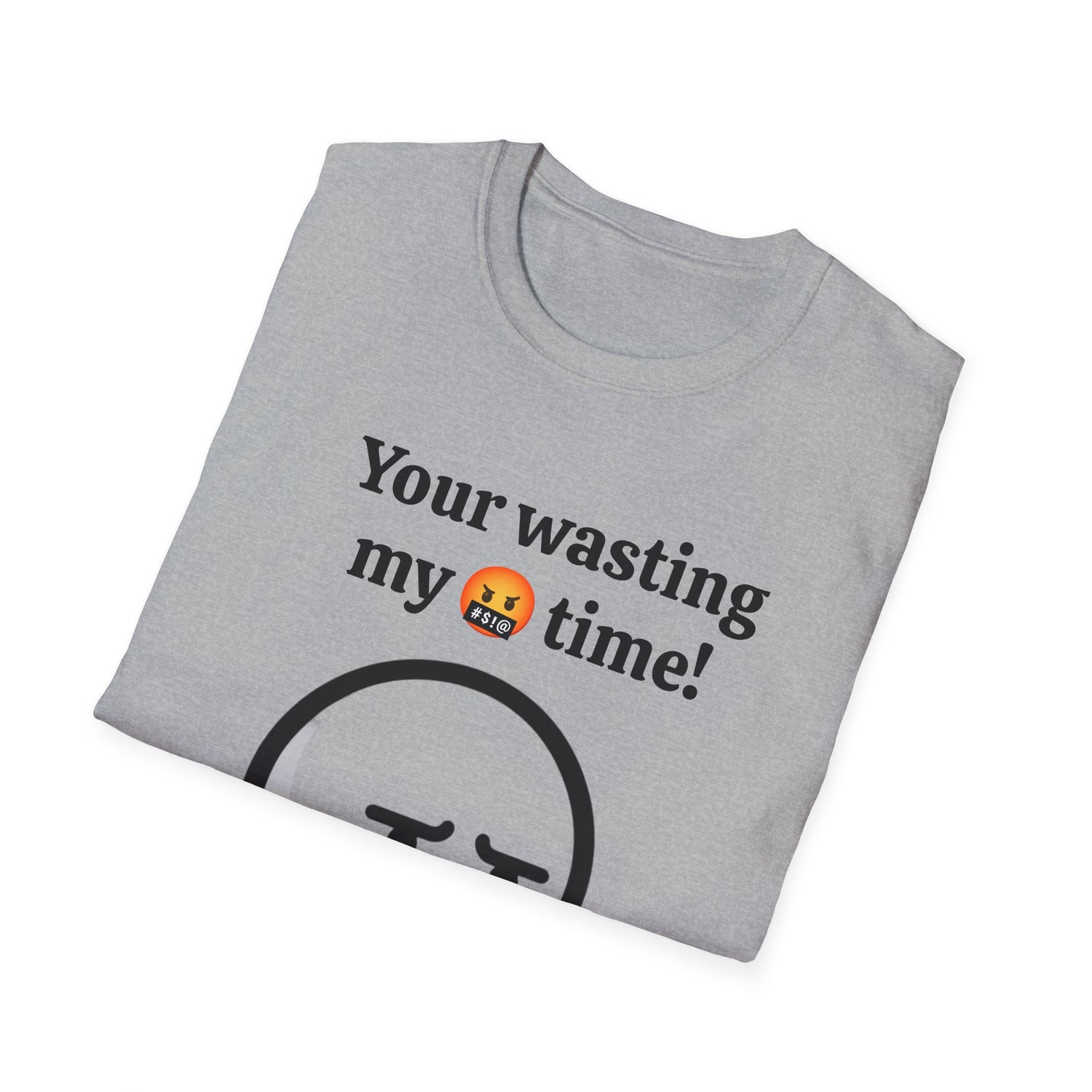 Funny Wasting My Freaking Time Unisex Softstyle T-Shirt, Humorous Casual Tee, Unisex Cotton Shirt, Anxious Character Watch Graphic Tee,