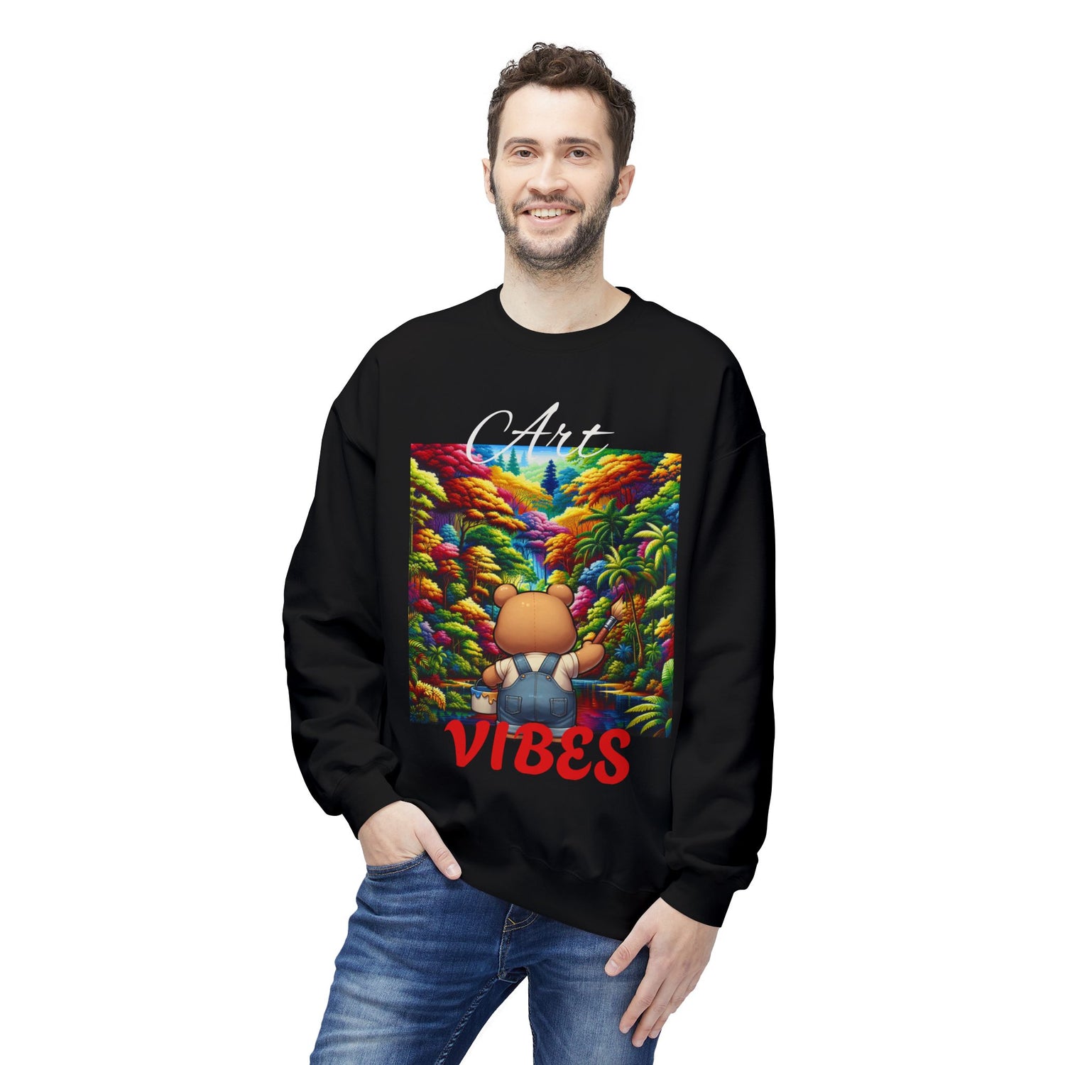 Art Vibes Jungle Teddy Bear Sweatshirt