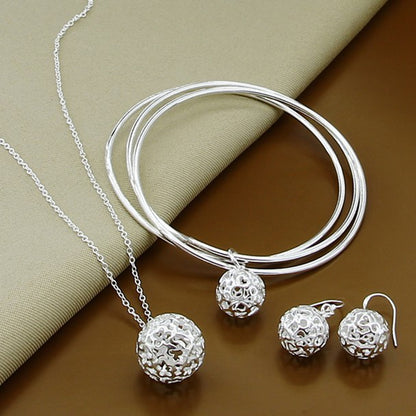 Big tennis necklace earring set