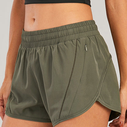 Summer Sports Shorts With Zipper Pockets Breathable Loose