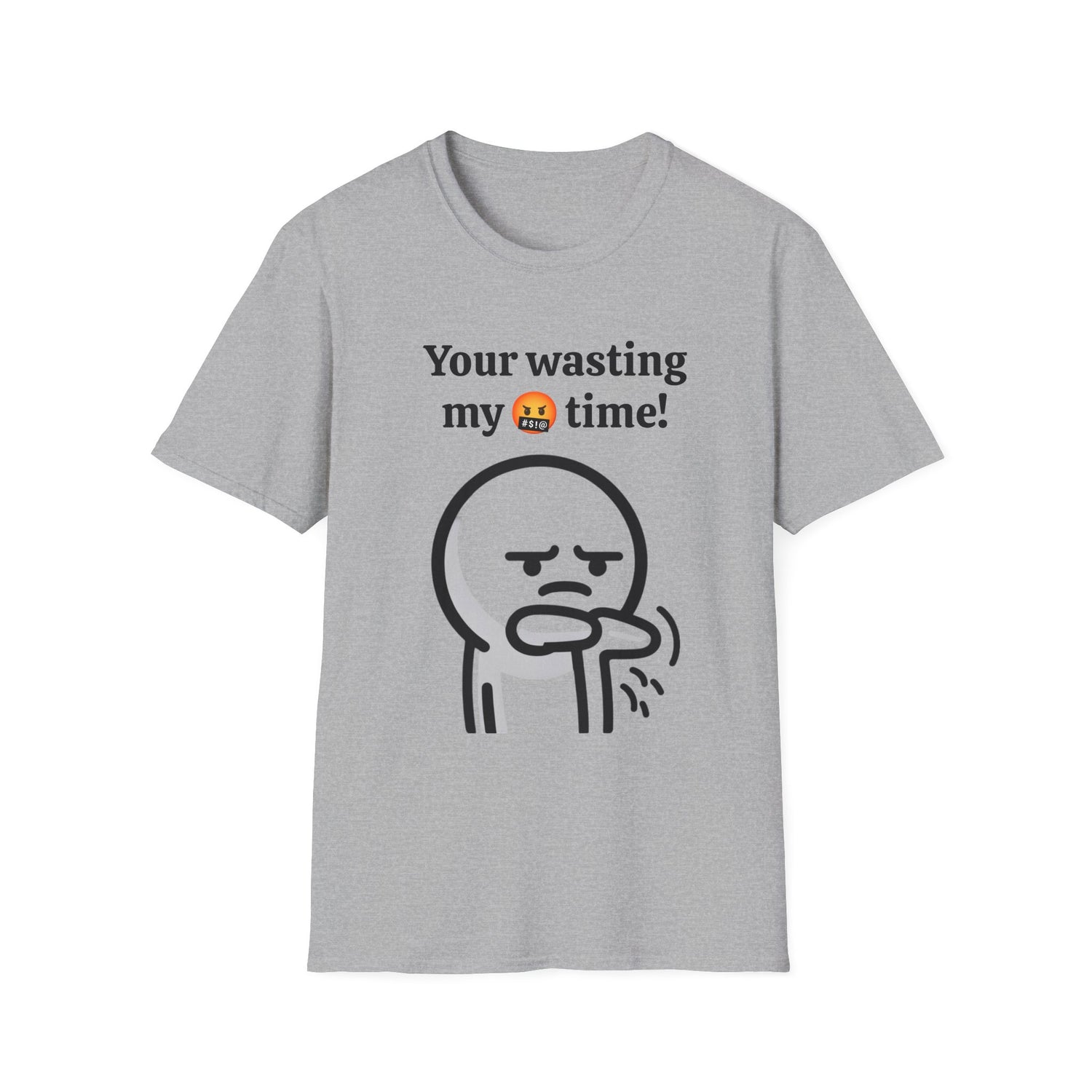 Funny Wasting My Freaking Time Unisex Softstyle T-Shirt, Humorous Casual Tee, Unisex Cotton Shirt, Anxious Character Watch Graphic Tee,