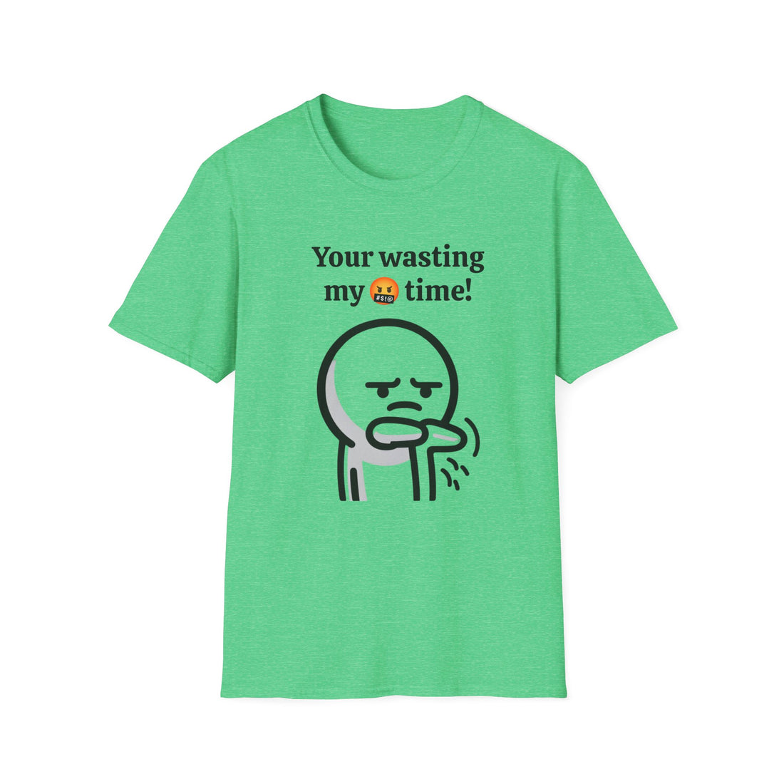 Funny Wasting My Freaking Time Unisex Softstyle T-Shirt, Humorous Casual Tee, Unisex Cotton Shirt, Anxious Character Watch Graphic Tee,