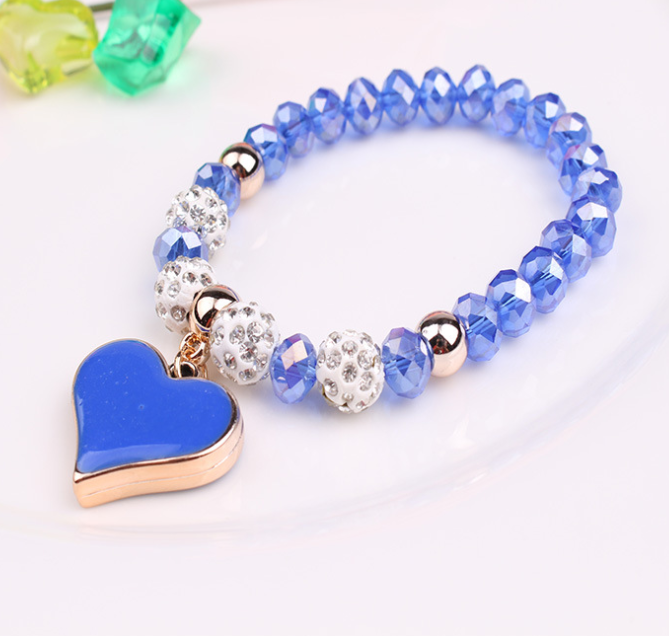 Elastic Crystal  Bracelet &amp; Bangle Heart Bracelets