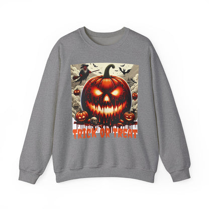 Halloween Firey Pumpkin Crewneck Sweatshirt, Trick or Treat Shirt, Spooky Witches Costume, Long Sleeve Tee, Halloween Season, Unisex