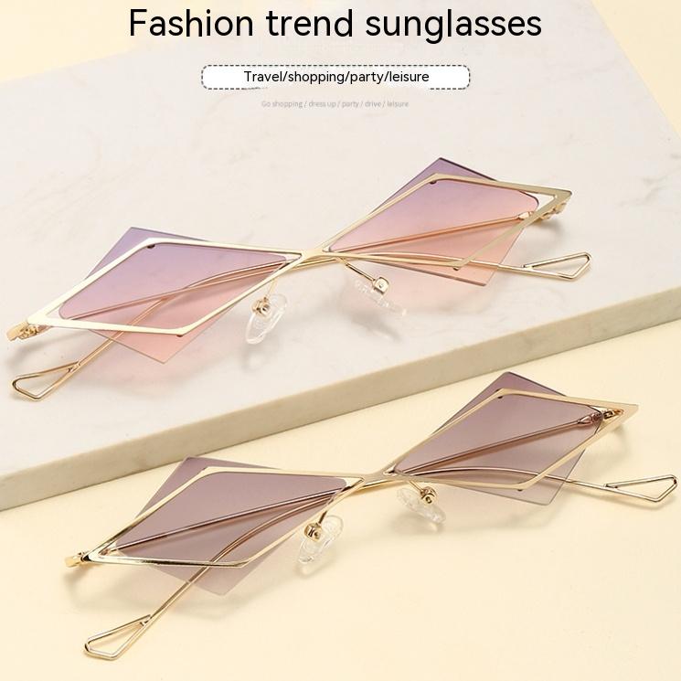 Personalized Multilateral Rimless Sunglasses Vintage Sunglasses