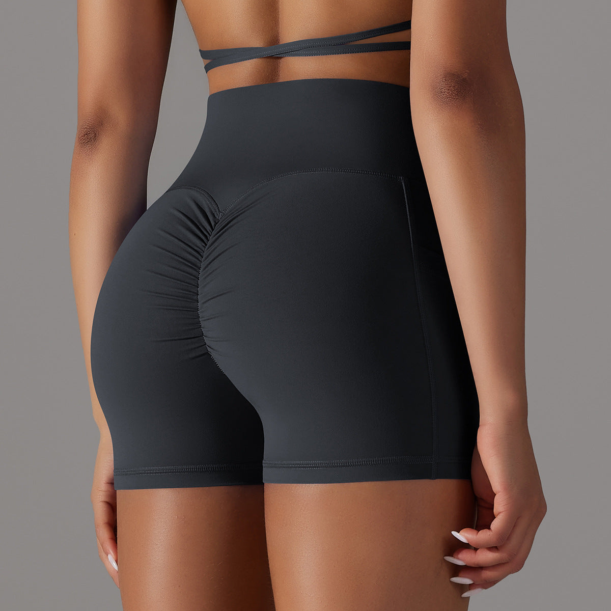 Yoga Shorts With Phone Pocket Design