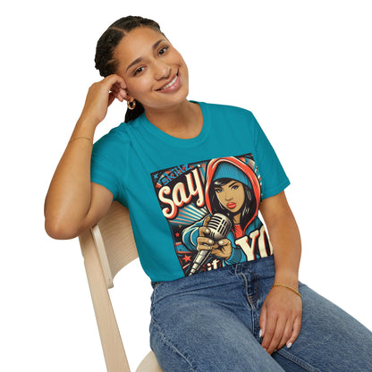 Say it Yo Microphone Female Softstyle T-Shirt