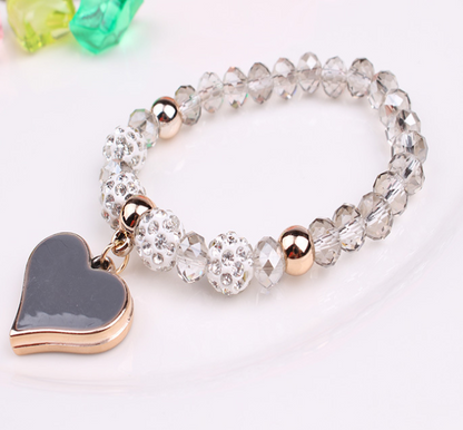 Elastic Crystal  Bracelet &amp; Bangle Heart Bracelets