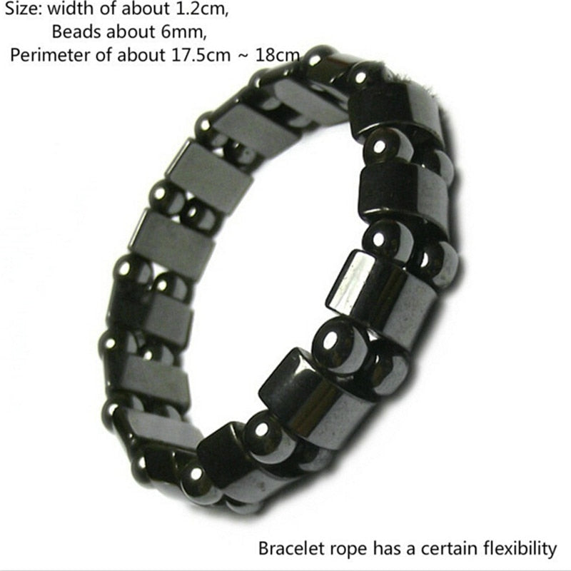 Health care Black healf moon magnetic black stone magnetic therapy slimming Bracelet Weight Loss Round Black Stone Bracelets