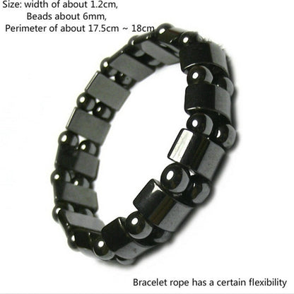 Health care Black healf moon magnetic black stone magnetic therapy slimming Bracelet Weight Loss Round Black Stone Bracelets