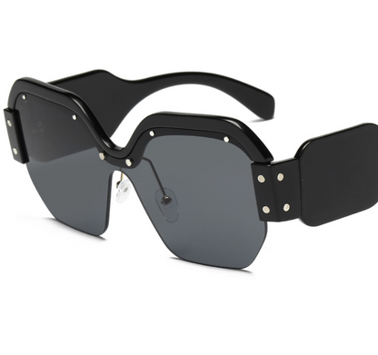 Large frame sunglasses connected piece sunglasses