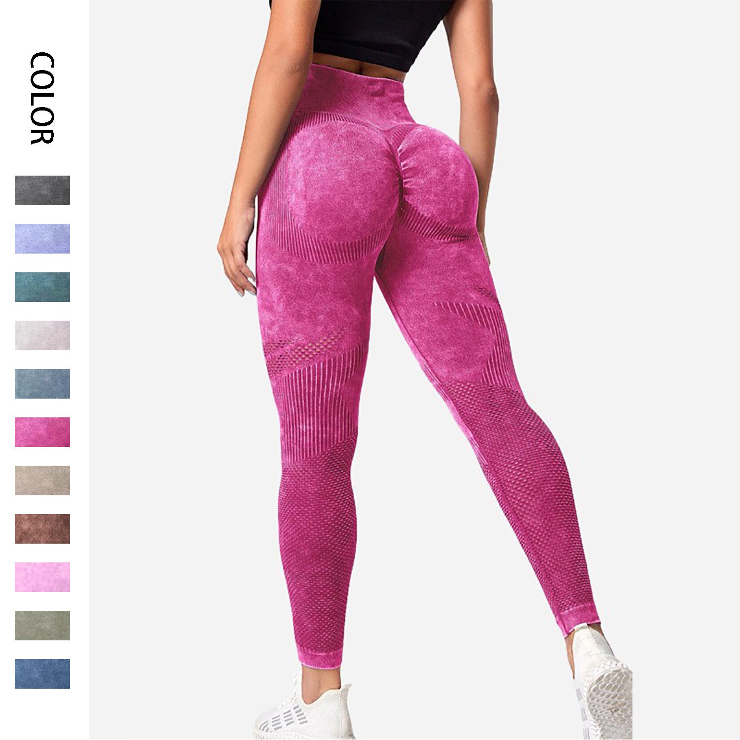 Hollow Design Seamless High Waist Hip Lifting Leggings