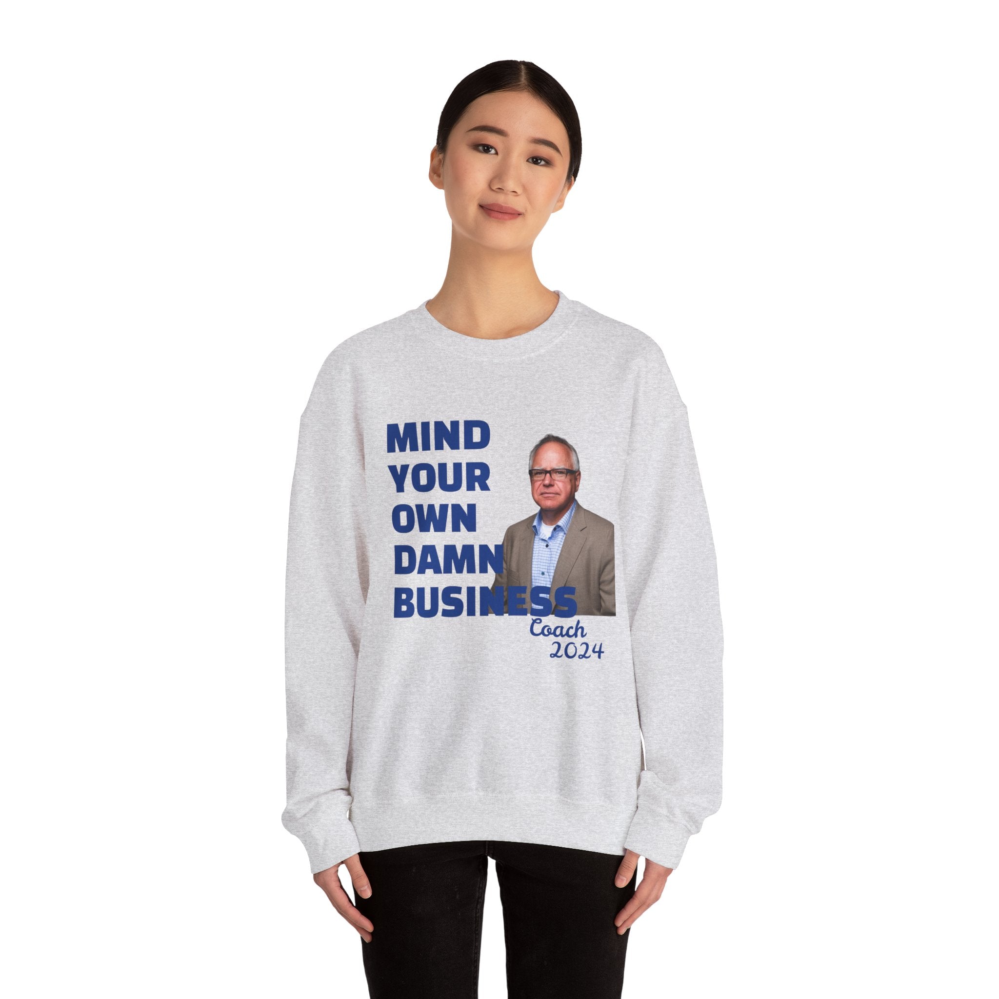 Graphic Sweatshirt with Tim Walz and Kamala Harris Quotes