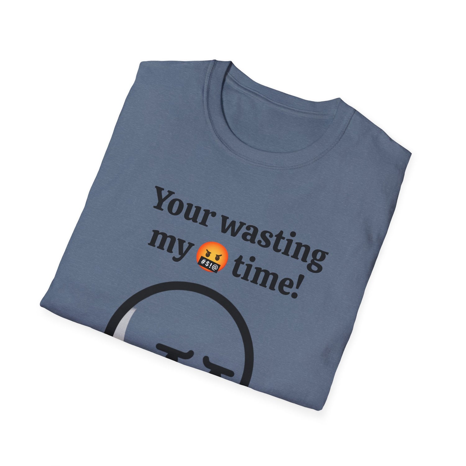 Funny Wasting My Freaking Time Unisex Softstyle T-Shirt, Humorous Casual Tee, Unisex Cotton Shirt, Anxious Character Watch Graphic Tee,