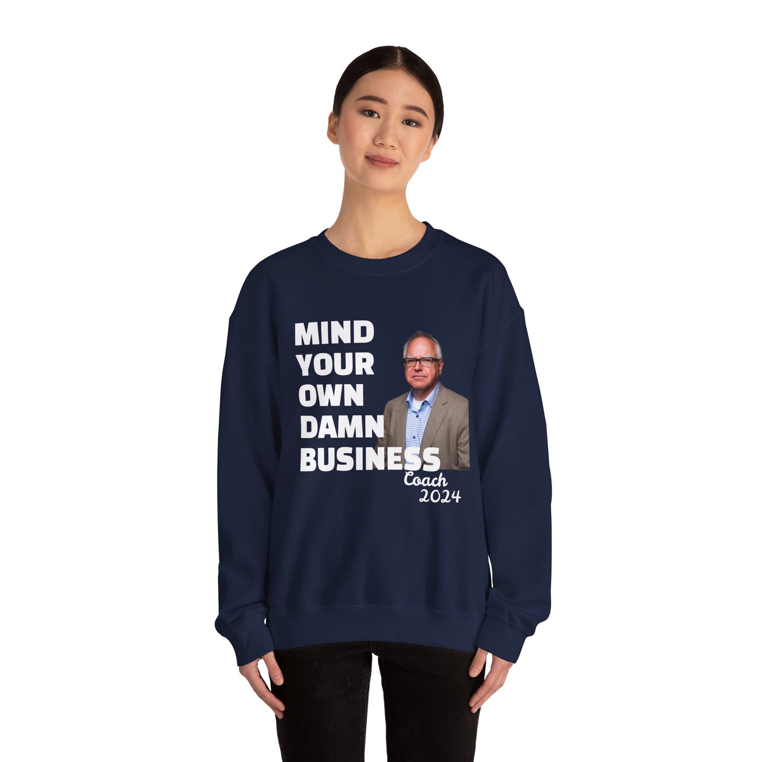 Graphic Sweatshirt with Tim Walz and Kamala Harris Quotes