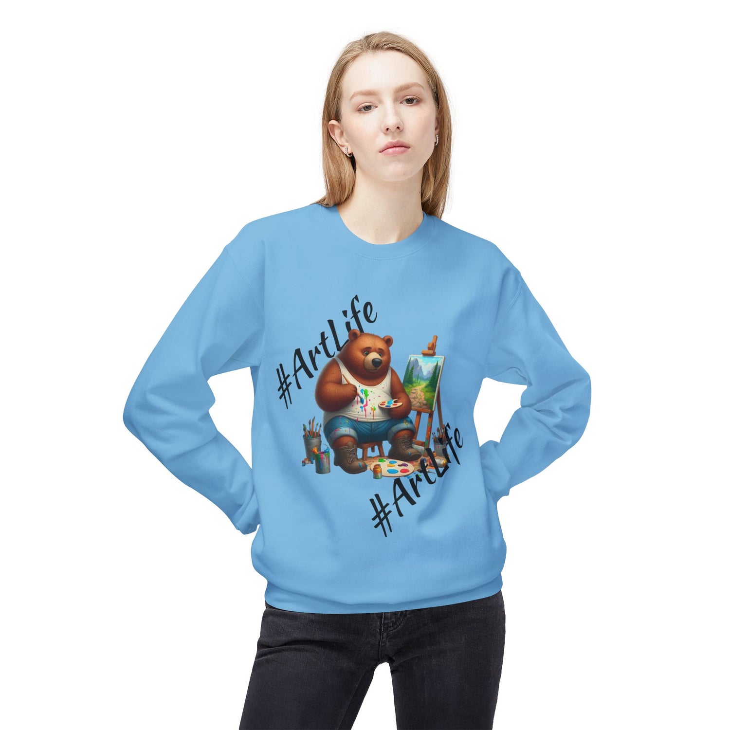 Artlife Bear Painting Softstyle Fleece Sweatshirt