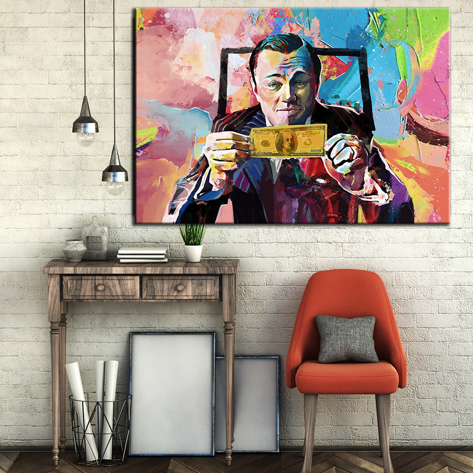 Wolf of Wall Street Abstract poster wall art canvas