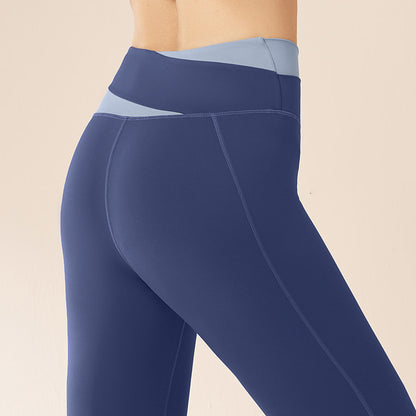 Spliced High Waist Butt Lift Seamless Quick-drying Leggings