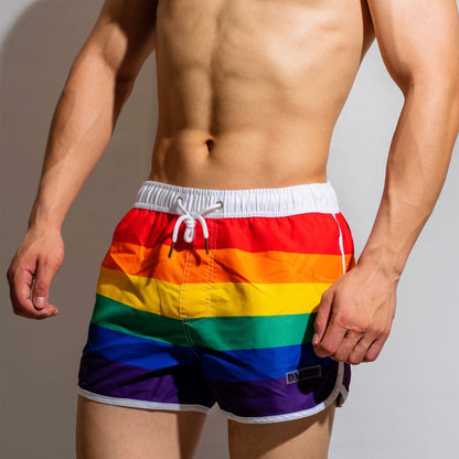 Rainbow Swimwear Men Swim Shorts Beach Swimming Trunks